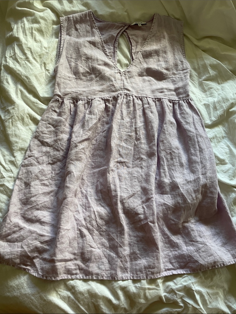 Madewell Sleeveless Linen Dress in Light Lavender